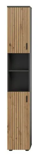 Hochschrank Mone | Basalt grau / Artisan Oak