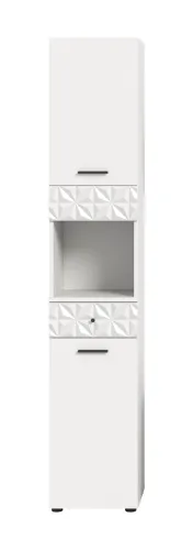 Hochschrank Prisma | weiß / weiß Hochglanz