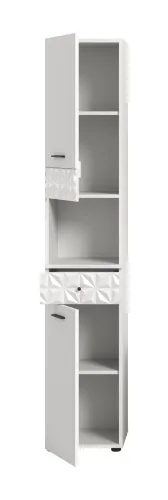 Hochschrank Prisma | weiß / weiß Hochglanz