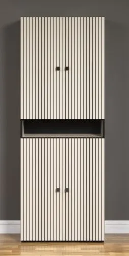 Hochschrank Pure Bliss 1, Kashmir Hellgrau / schwarz