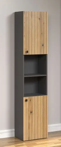 Hochschrank Pure Bliss, Anthrazit / Evoke Eiche