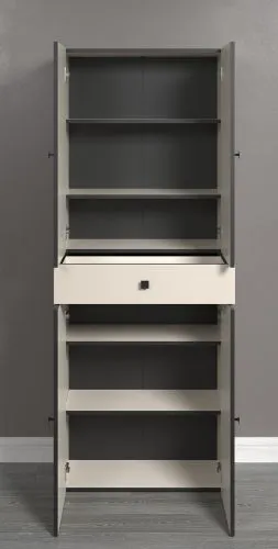 Hochschrank Pure Bliss mit Schubkasten, Kashmir Hellgrau Dekor – Ansicht 3