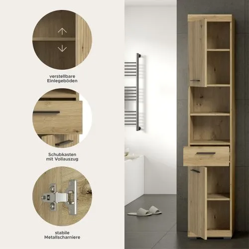 Hochschrank Scout | mit Schubkasten | Artisan Eiche