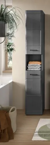 Hochschrank Soft | grau Hochglanz