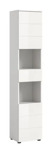 Hochschrank Vira | weiß / weiß Hochglanz