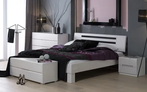 Holzbett massiv Dahlia | Buche weiß lackiert | 90x200 | Kopfteil 2