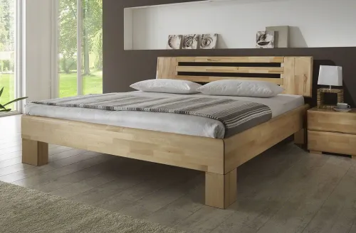 Holzbett massiv Dahlia | Kernbuche geölt | 160x210 | Kopfteil 2