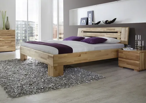 Holzbett massiv Dahlia | Kernbuche geölt | 180x210 | Kopfteil 4