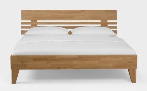 Holzbett massiv Dahlia | Wildeiche Honig geölt | 120x210 | Kopfteil 1