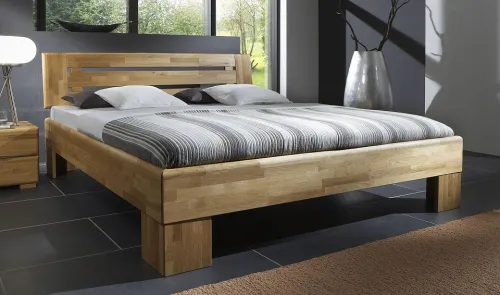 Holzbett massiv Dahlia | Wildeiche Honig geölt | 200x210 | Kopfteil 3