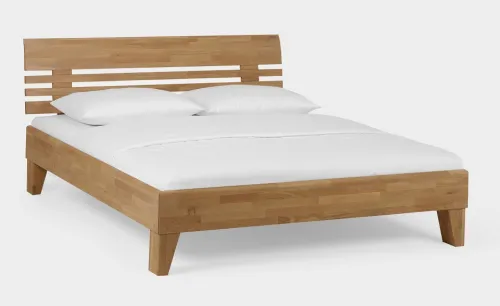 Holzbett massiv Dahlia | Wildeiche Honig geölt | 90x210 | Kopfteil 1