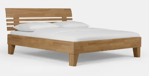 Holzbett massiv Dahlia | Wildeiche Honig geölt | 90x220 | Kopfteil 1