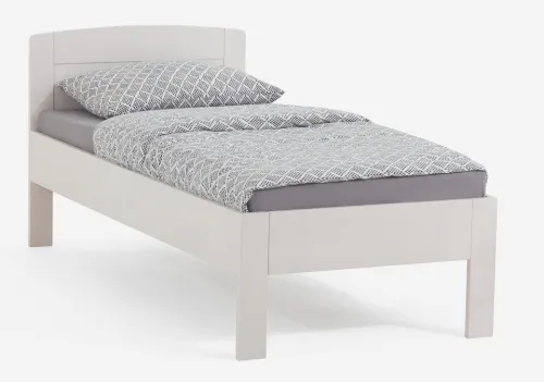 Holzbett massiv Jasmine | Buche weiß lackiert | 100x190 | ohne Fußteil