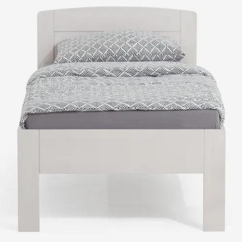 Holzbett massiv Jasmine | Buche weiß lackiert | 100x190 | ohne Fußteil