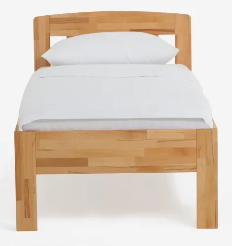 Holzbett massiv Jasmine | Kernbuche geölt | 100x190 | Kopfteil 1 ohne Fußteil