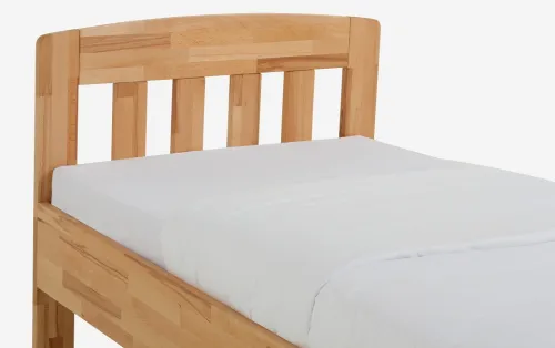 Holzbett massiv Jasmine | Kernbuche geölt | 100x220 | Kopfteil 1 ohne Fußteil