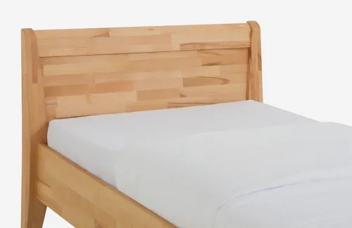 Holzbett massiv Jasmine | Kernbuche geölt | 120x190 | Kopfteil 3 ohne Fußteil