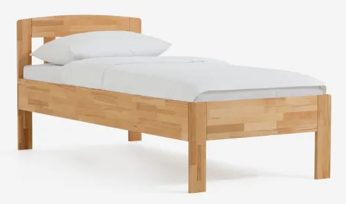Holzbett massiv Jasmine | Kernbuche geölt | 120x200 | Kopfteil 1 ohne Fußteil