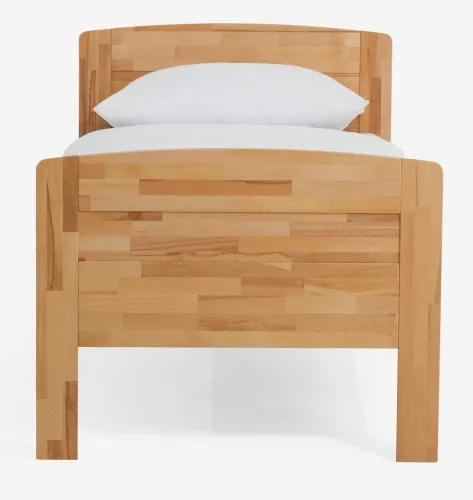 Holzbett massiv Jasmine | Kernbuche geölt | 120x220 | Kopfteil 2 mit Fußteil