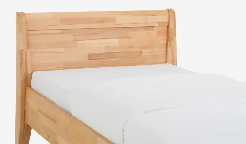 Holzbett massiv Jasmine | Kernbuche geölt | 90x190 | Kopfteil 3 mit Fußteil