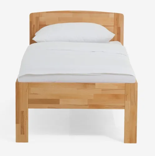 Holzbett massiv Jasmine | Kernbuche geölt | 90x200 | Kopfteil 2 ohne Fußteil