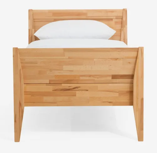Holzbett massiv Jasmine | Kernbuche geölt | 90x220 | Kopfteil 3 mit Fußteil