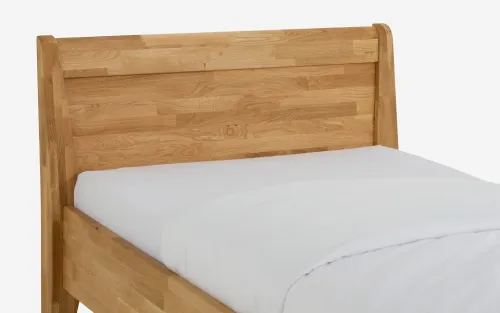 Holzbett massiv Jasmine | Wildeiche honig geölt | 100x200 | Kopfteil 2 mit Fußteil