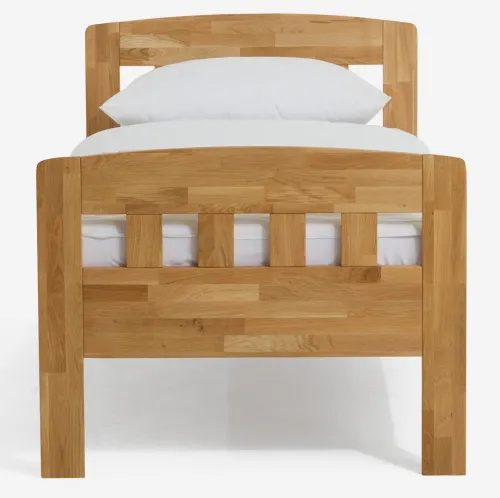 Holzbett massiv Jasmine | Wildeiche honig geölt | 100x210 | Kopfteil 1 mit Fußteil