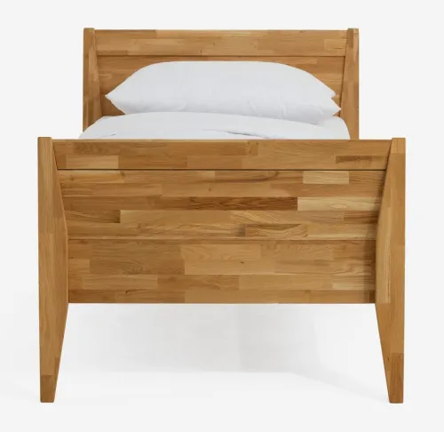 Holzbett massiv Jasmine | Wildeiche honig geölt | 100x210 | Kopfteil 2 mit Fußteil