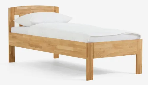 Holzbett massiv Jasmine | Wildeiche honig geölt | 120x220 | Kopfteil 1 ohne Fußteil