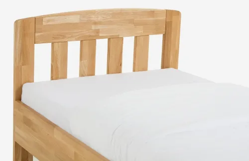 Holzbett massiv Jasmine | Wildeiche honig geölt | 90x190 | Kopfteil 1 ohne Fußteil