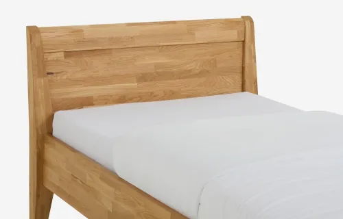 Holzbett massiv Jasmine | Wildeiche honig geölt | 90x200 | Kopfteil 2 ohne Fußteil