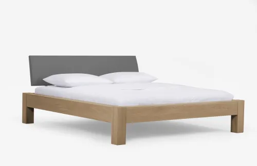 Holzbett massiv Lotus | Wildeiche Honig geölt | verschiedene Größen 140x210 Kopfteil 1