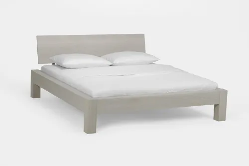 Holzbett massiv Lotus | Wildeiche weiß geölt | 180x220 | Kopfteil 3