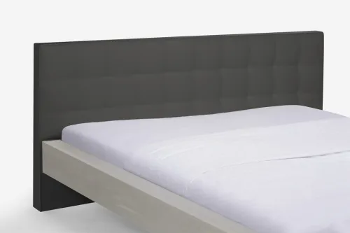 Holzbett massiv Lotus | Wildeiche weiß geölt | 200x200 | Kopfteil 2