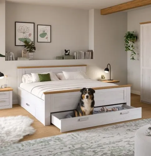 Holzbett Verona | mit Auszügen | Artisan / Sibiu Lärche