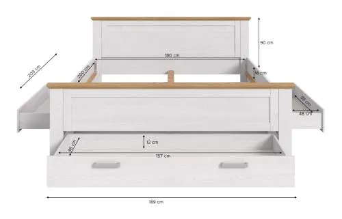 Holzbett Verona | mit Auszügen | Artisan / Sibiu Lärche