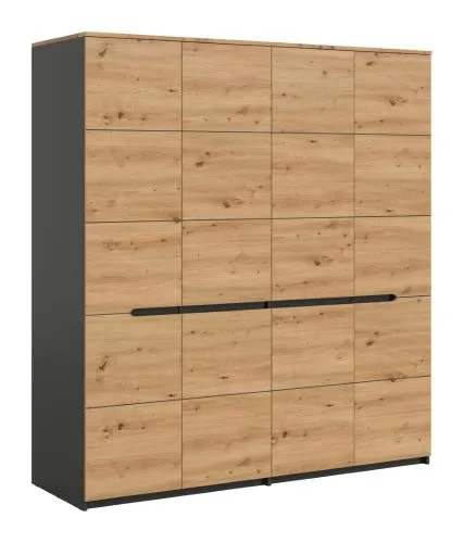 Kleiderschrank Canu | artisan / Basalt grau