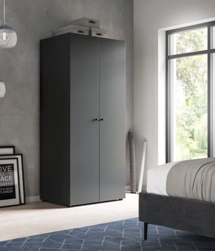 Kleiderschrank Darwin | mit 2 Türen | anthrazit