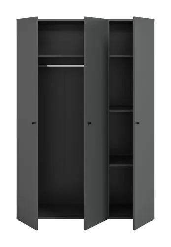 Kleiderschrank Darwin | mit 3 Türen | anthrazit