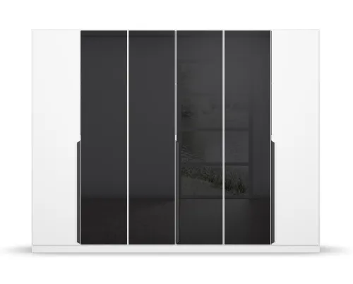 Kleiderschrank Drehtürenschrank Artemis | mit Glastüren | alpinweiß / basalt grau | verschiedene größen