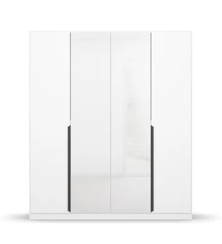 Kleiderschrank Drehtürenschrank Artemis | mit Glastüren | alpinweiß / weiß | verschiedene größen