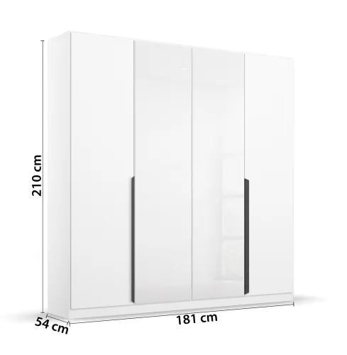 Kleiderschrank Drehtürenschrank Artemis | mit Glastüren | alpinweiß / weiß | verschiedene größen