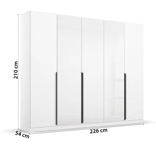 Kleiderschrank Drehtürenschrank Artemis | mit Glastüren | alpinweiß / weiß | verschiedene größen