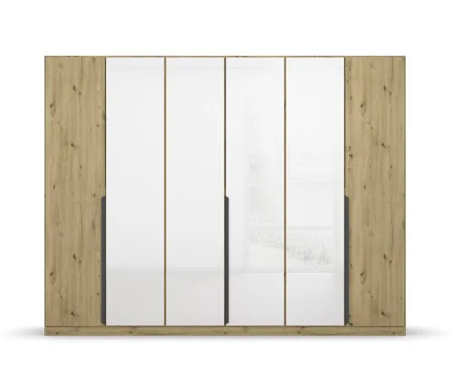 Kleiderschrank Drehtürenschrank Artemis | mit Glastüren | Eiche Artisan / weiß | verschiedene größen
