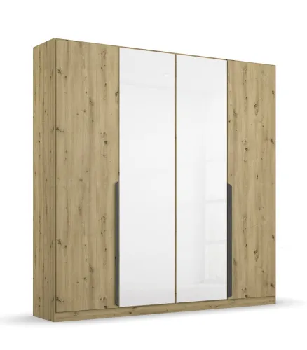 Kleiderschrank Drehtürenschrank Artemis | mit Glastüren | Eiche Artisan / weiß | verschiedene größen