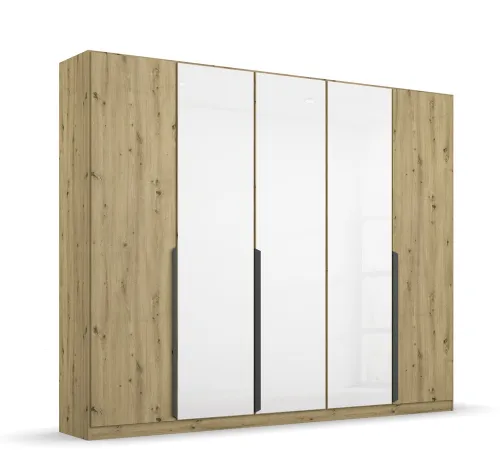 Kleiderschrank Drehtürenschrank Artemis | mit Glastüren | Eiche Artisan / weiß | verschiedene größen