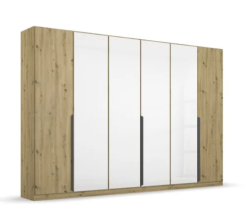 Kleiderschrank Drehtürenschrank Artemis | mit Glastüren | Eiche Artisan / weiß | verschiedene größen