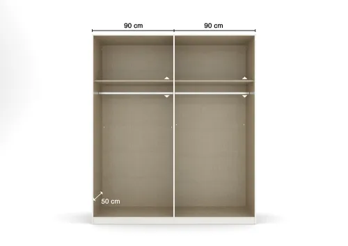 Kleiderschrank Drehtürenschrank Dark&Wood | 4-türig | mit Spiegeltüren | grau metallic / Eiche Artisan | 181x210