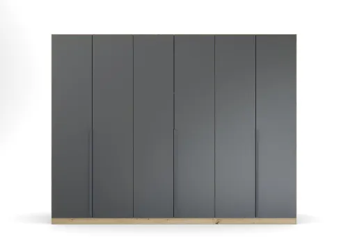 Kleiderschrank Drehtürenschrank Dark&Wood | grau metallic / Eiche Artisan | verschiedene Größen